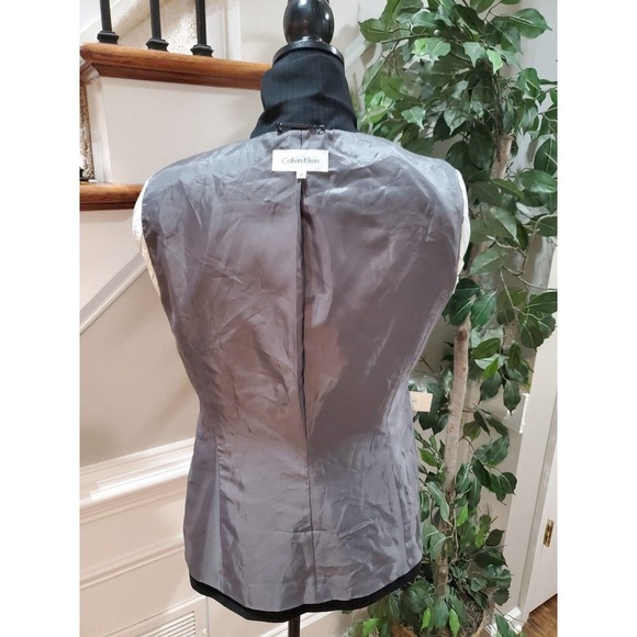 Calvin Klein Women's Black Single Breasted Three Button Blazer Jacket Size 8 - Picture 9 of 13